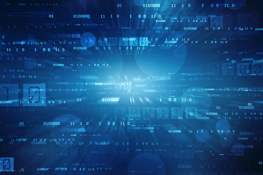 蓝色二进制代码科学技术智能背景