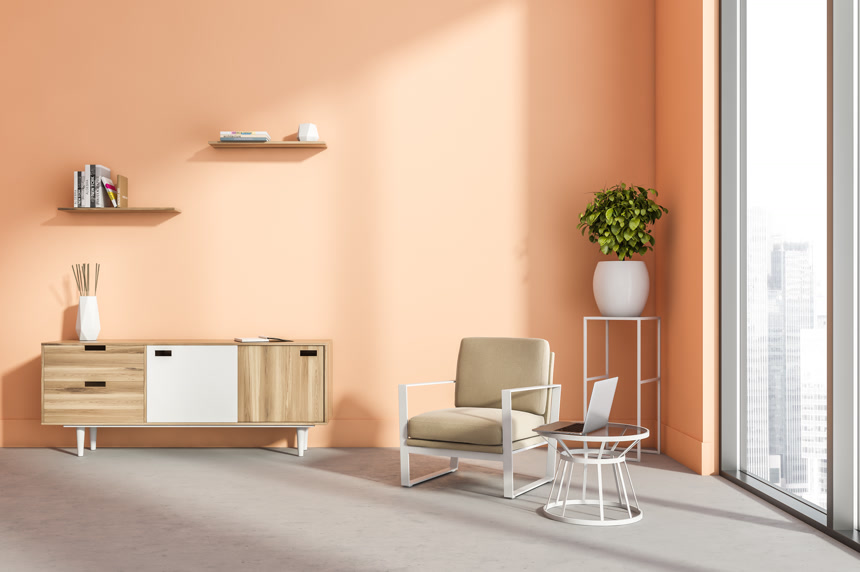 暖色调室内效果图三维渲染3D室内设计房间装修居家生活方式