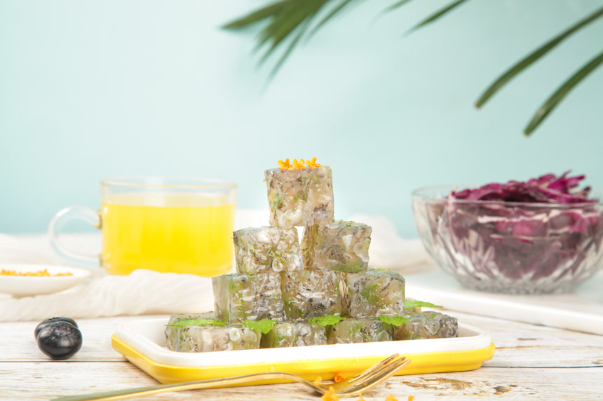 浅底上的鱼皮冻