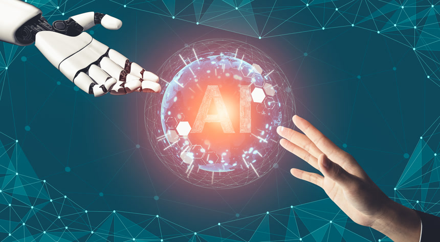 机器人人工智能概念的未来主义人工智能思考背景