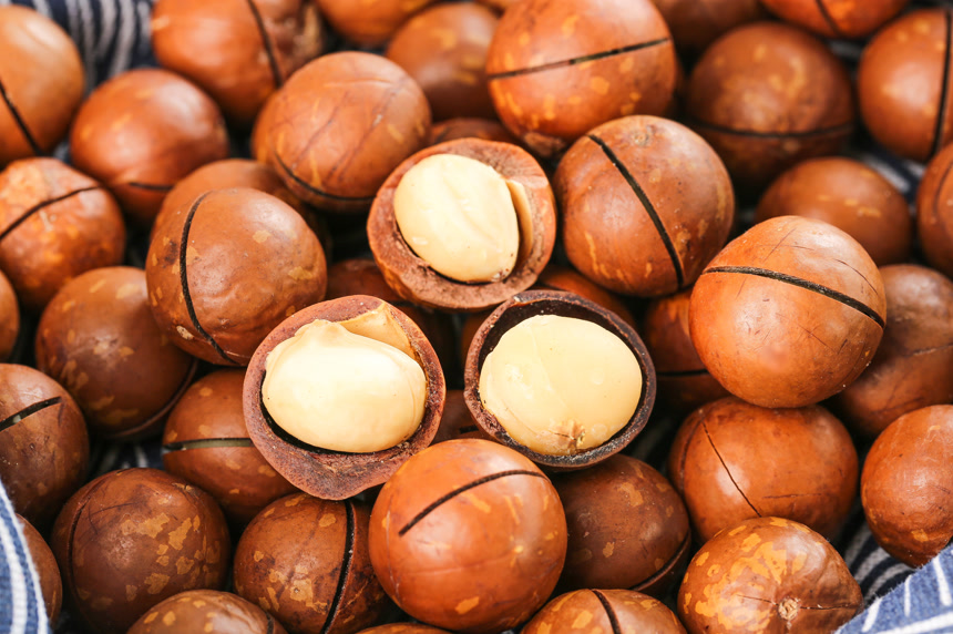 深底上的夏威夷果