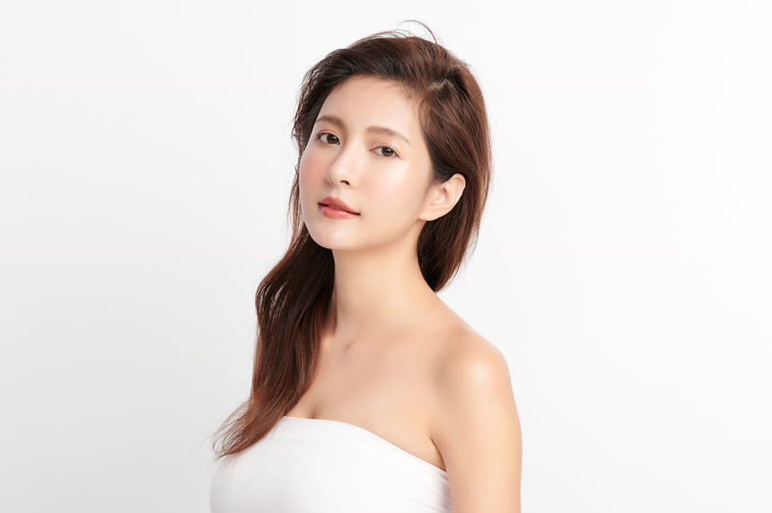 美女模特肖像美容医美白底图