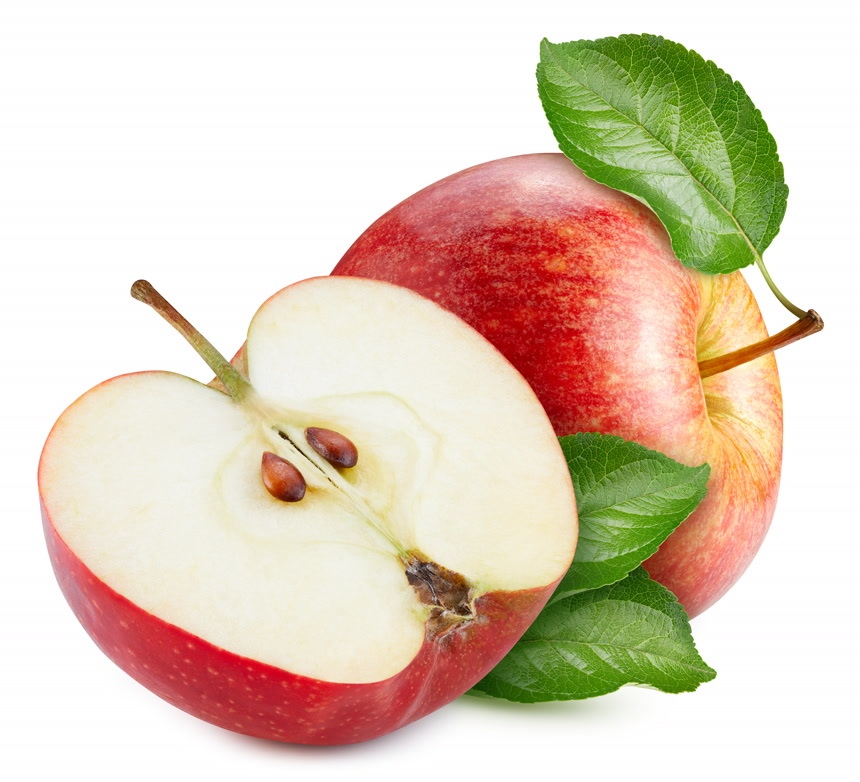 成熟的红苹果白底图水果店宣传