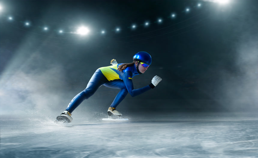 短道速滑女运动员运动竞赛