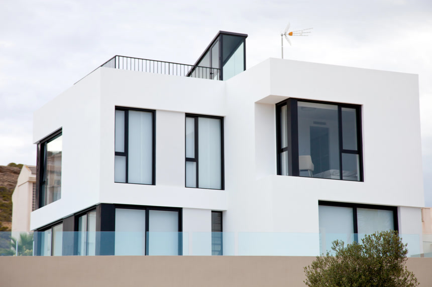 现代的白色房子白色建筑房地产宣传