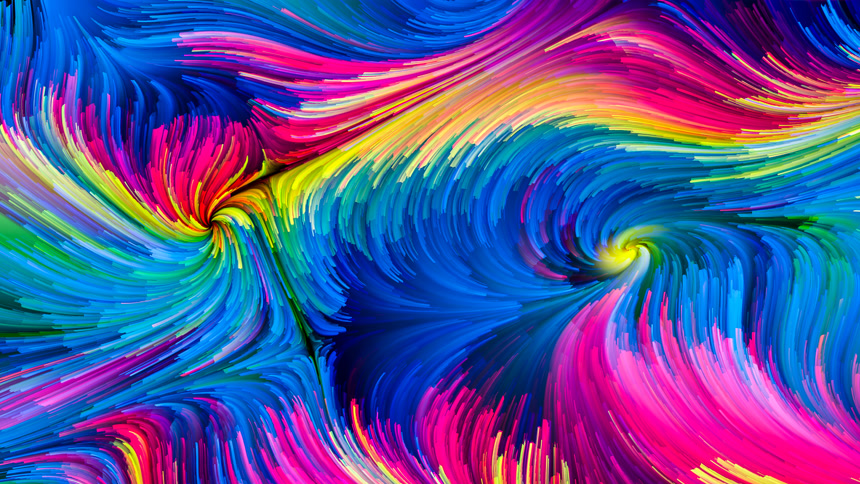 彩色虚拟生命调色板元素笔触轨迹墙纸想象力渲染创造力色迹旋转