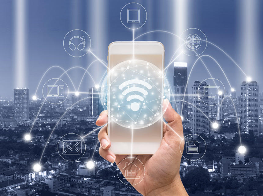 智能手机显示多用途3d概念图