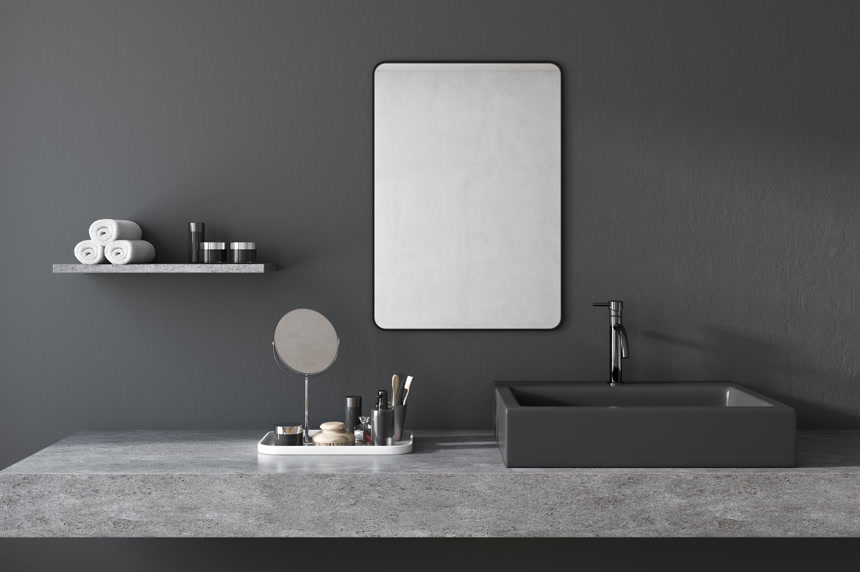 黑色方形浴室水槽盥洗池居家家居室内设计