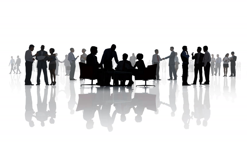 工作的商务人士剪影商务素材白底图