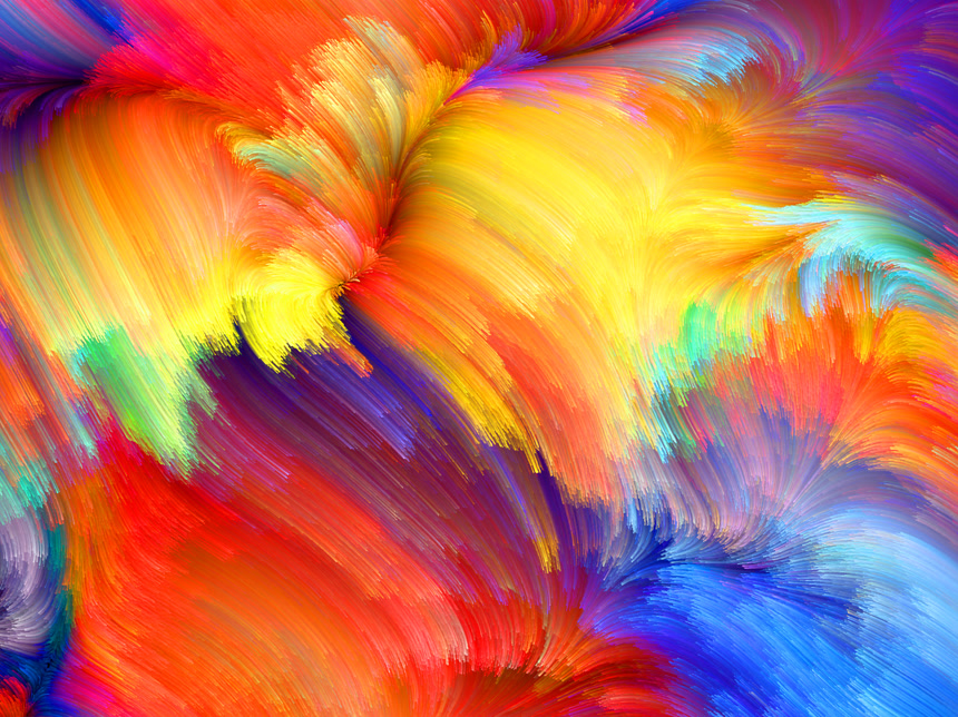 彩色手绘水彩颜料背景图色彩搭配艺术设计图