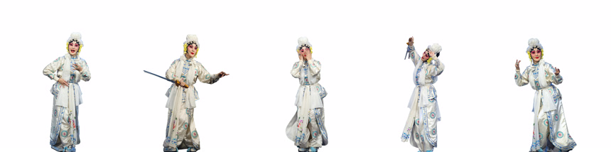 京剧人物的不同角度白底图戏曲人像