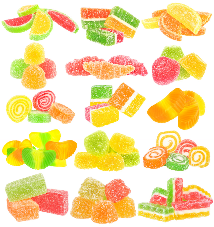 橡皮糖合集糖果美食宣传白底图