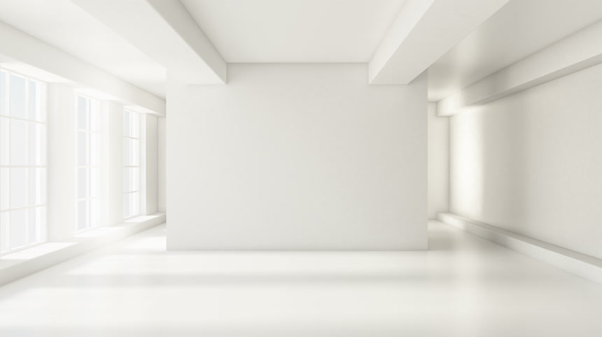 白色的室内结构 3D渲染.装修风格