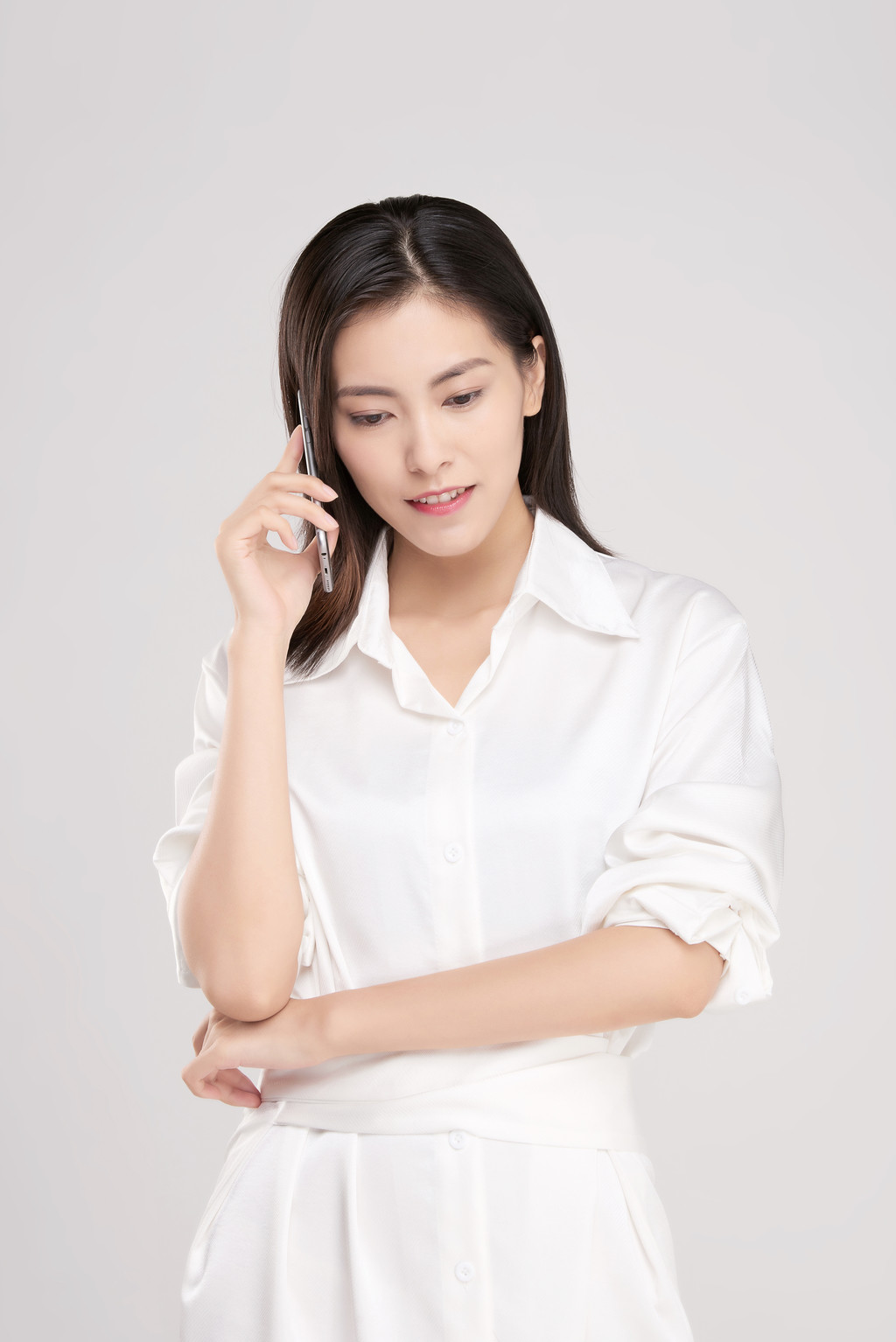 商务女性打电话背景图片