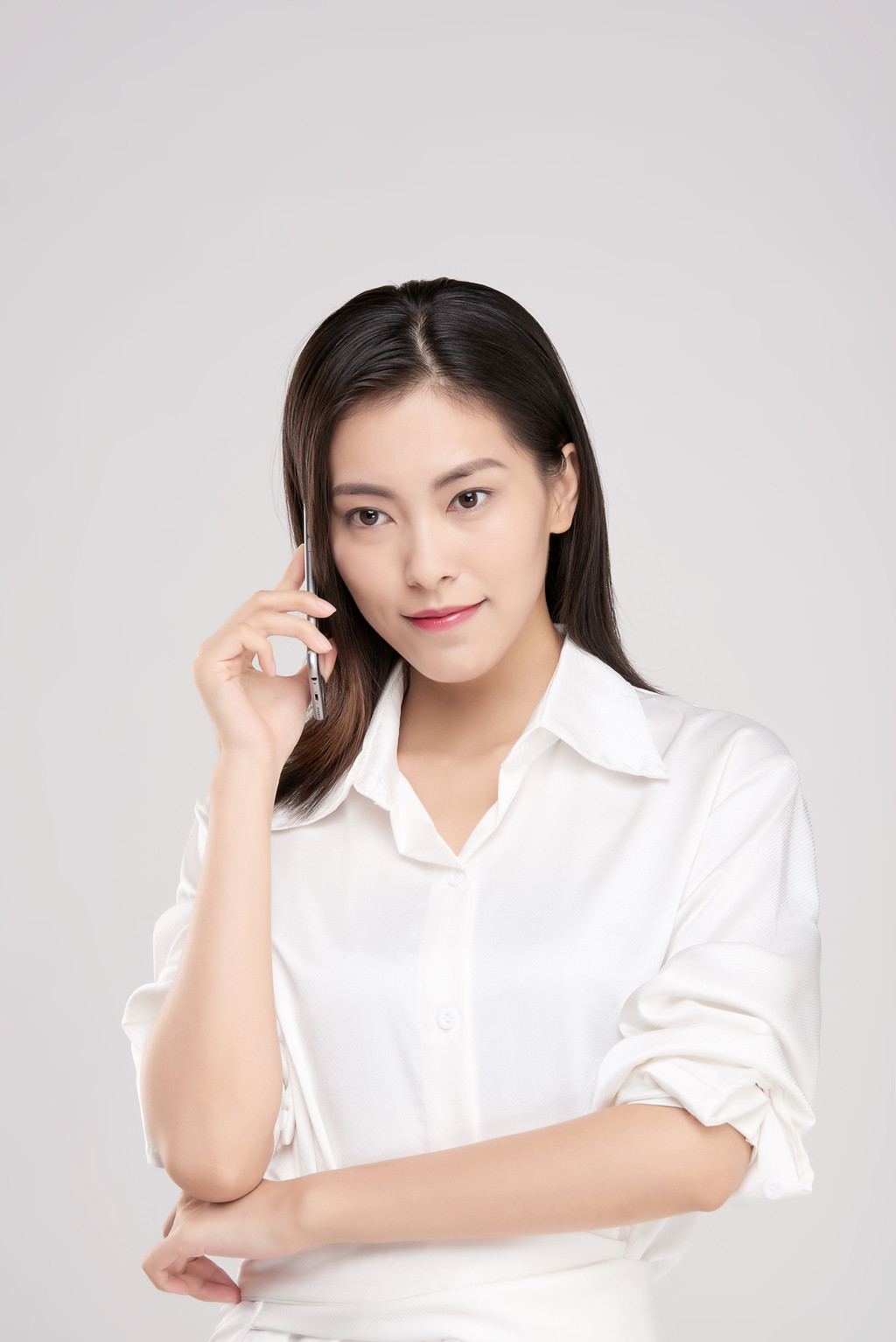 商务女性打电话背景图片