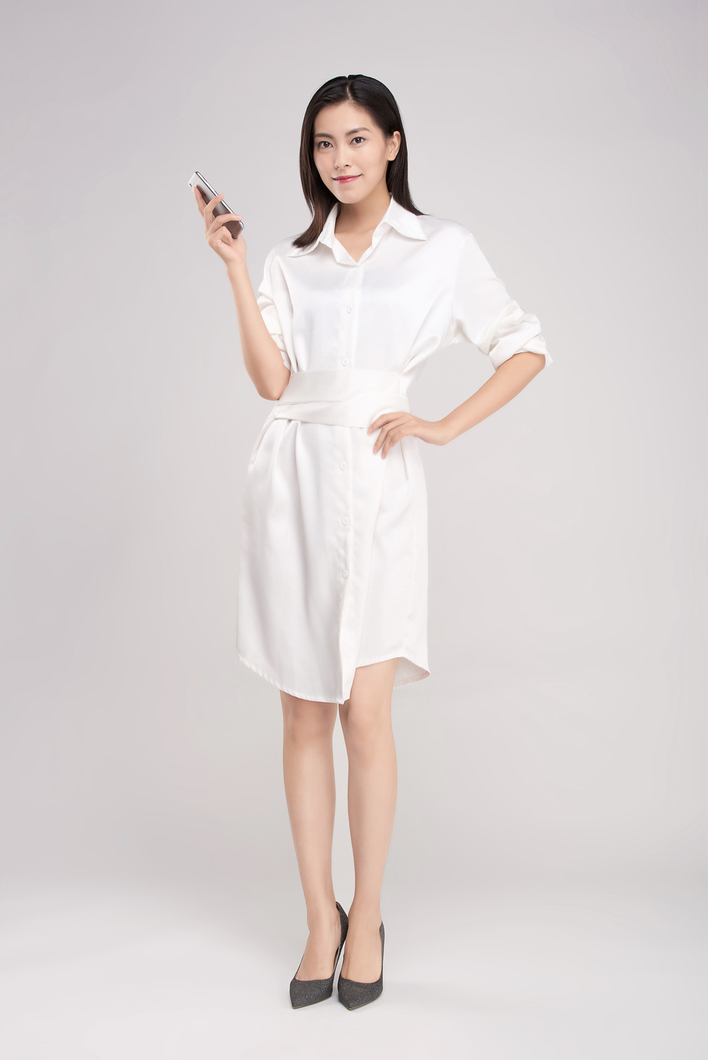 商务女性打电话背景图片