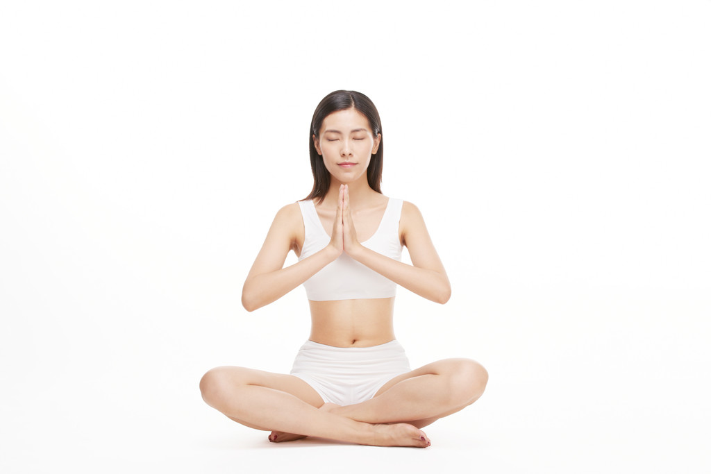 人物女性美容形体瘦身背景图片