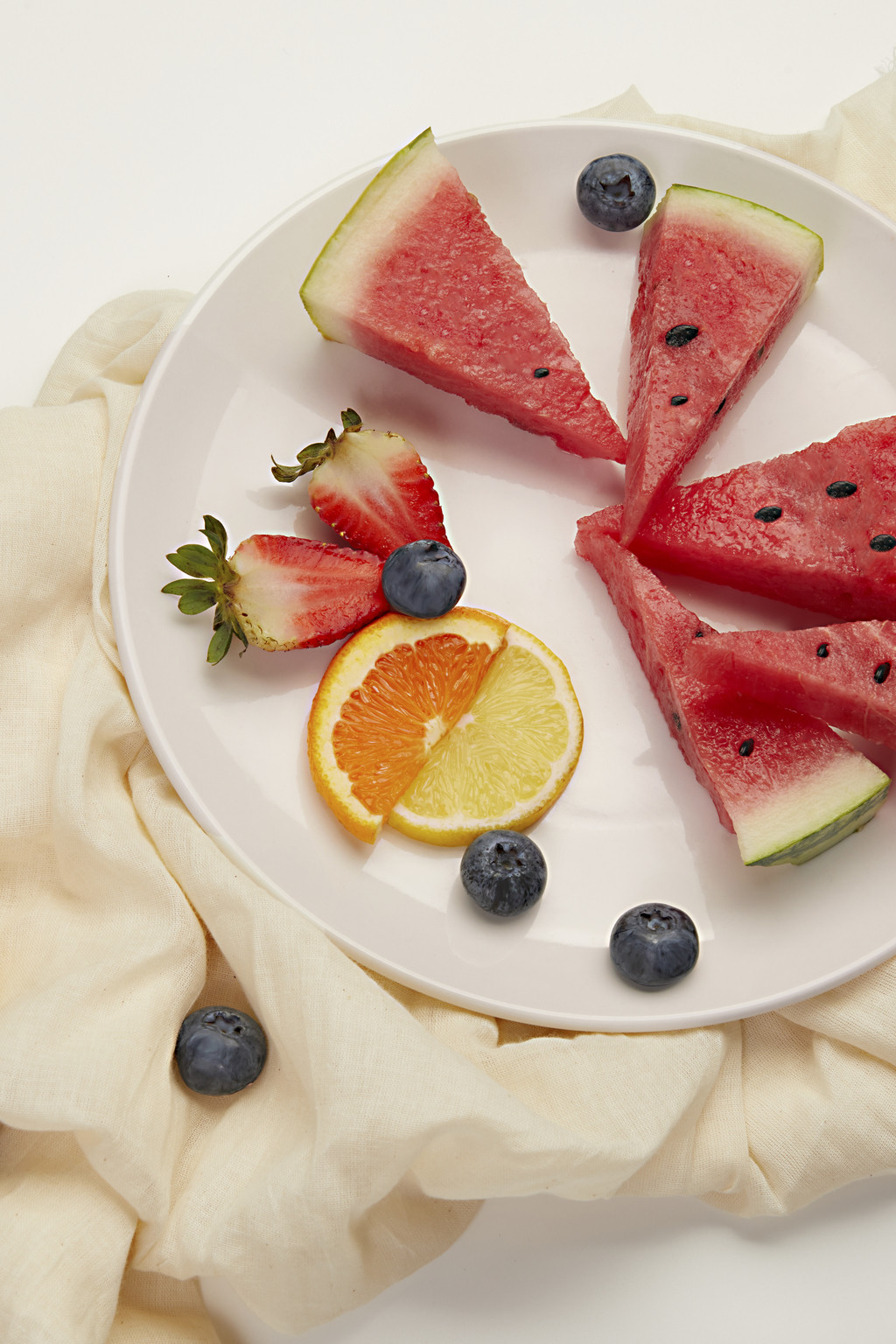 文艺小清新水果拼盘背景图片