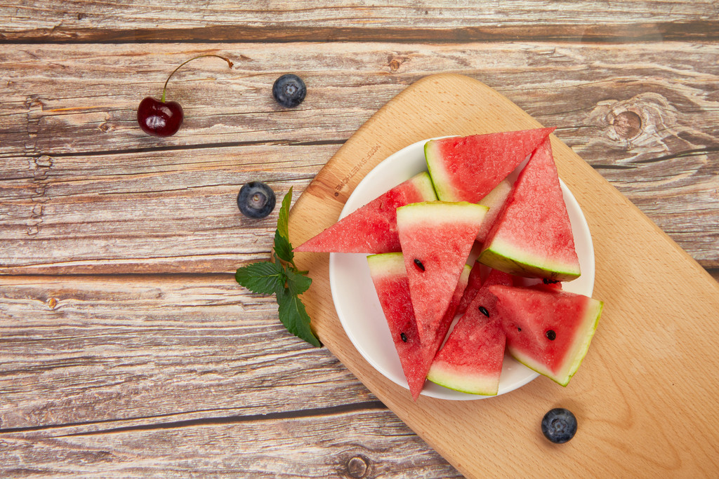 文艺小清新水果拼盘背景图片