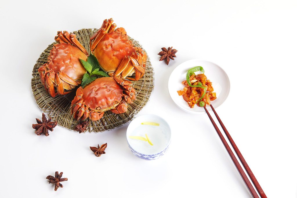 鲜亮美味大闸蟹背景图片