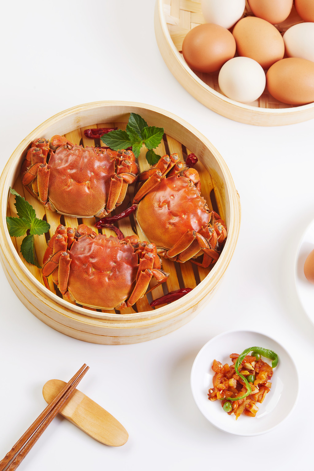 鲜亮美味大闸蟹背景图片