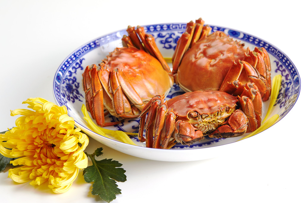 鲜亮美味大闸蟹背景图片