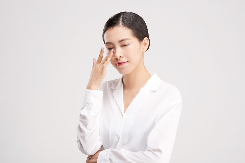 商务女性烦恼思考背景图片