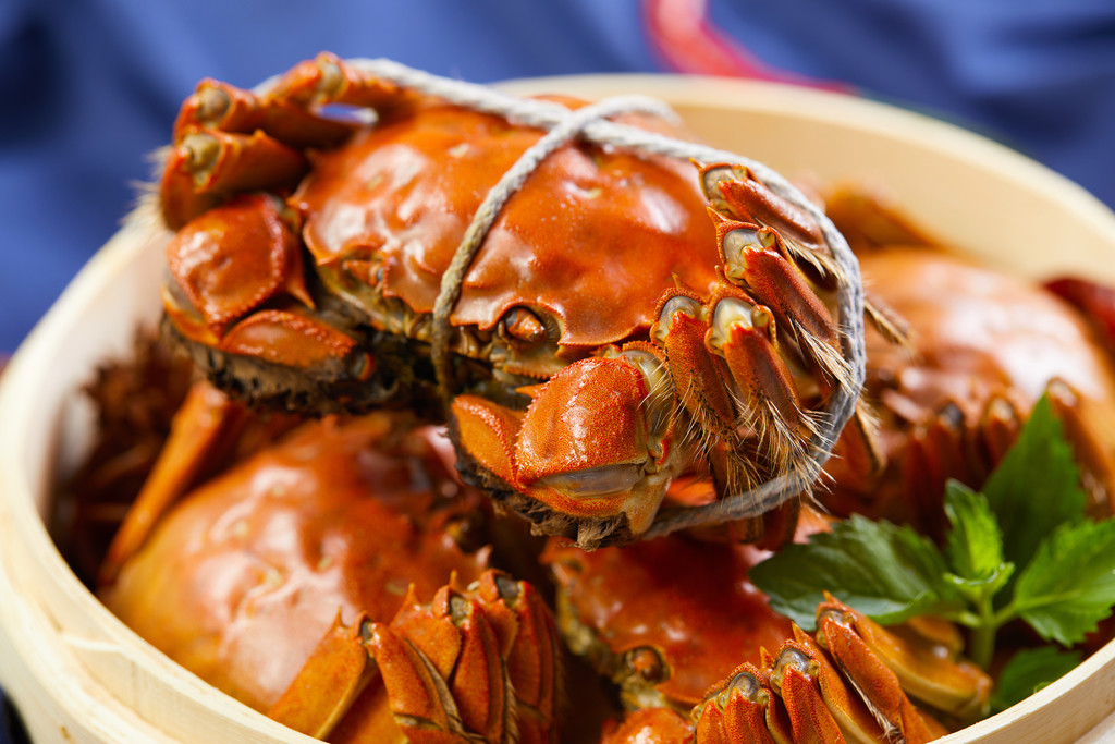 诱人鲜美大闸蟹背景图片