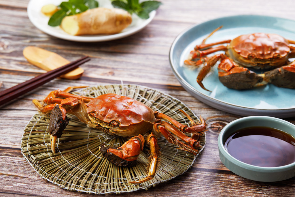 鲜美大闸蟹背景图片