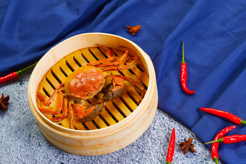 鲜美大闸蟹背景图片