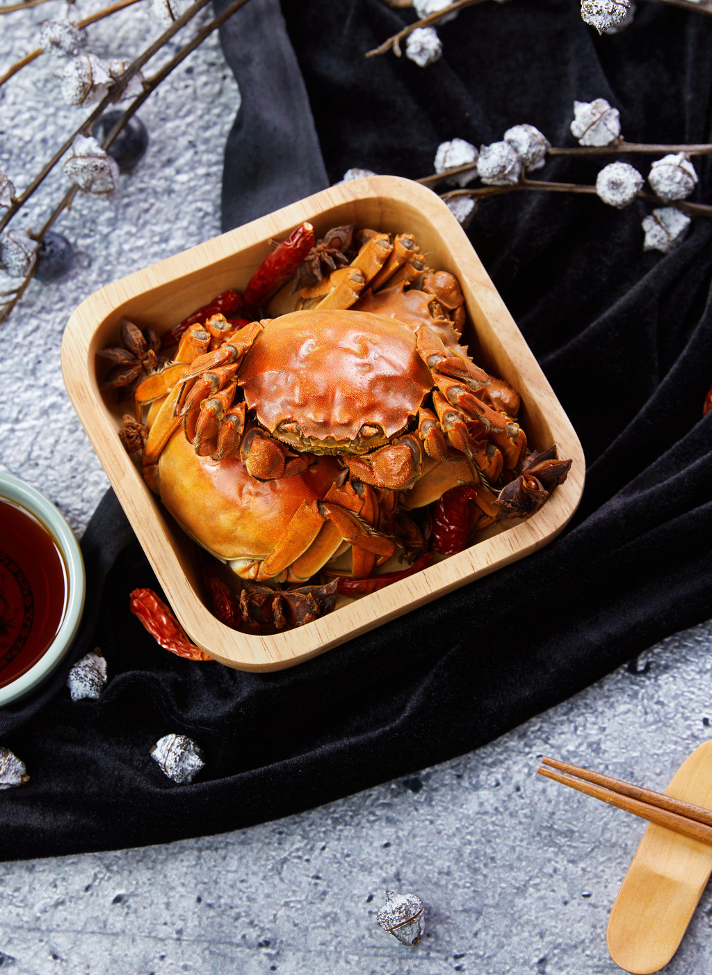 鲜美大闸蟹背景图片