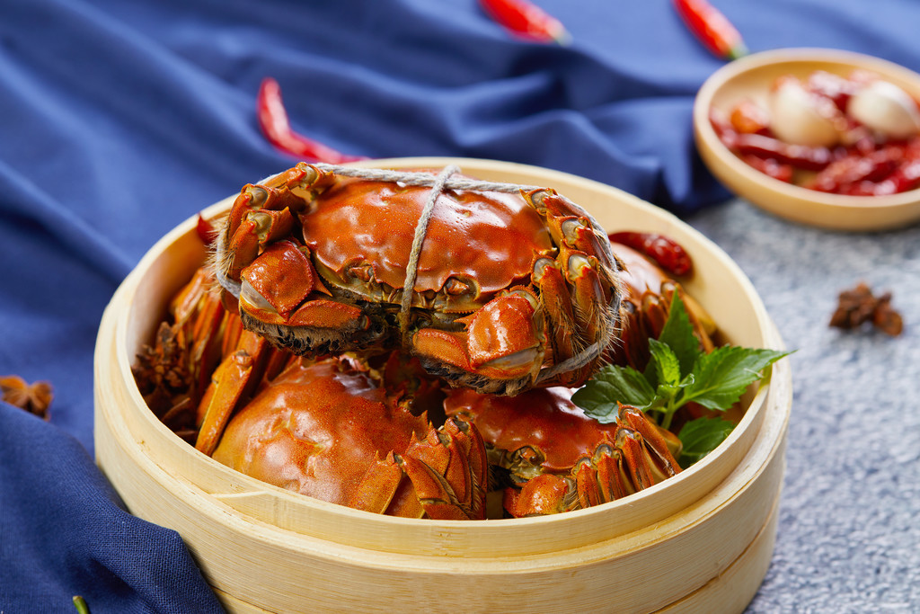 鲜美大闸蟹背景图片