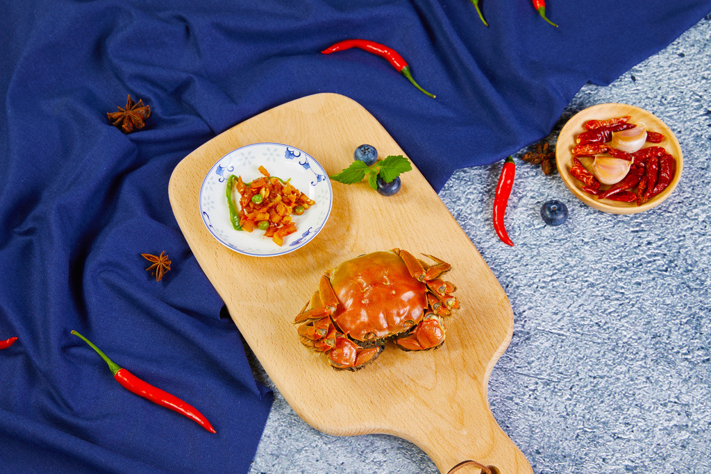 鲜美大闸蟹背景图片