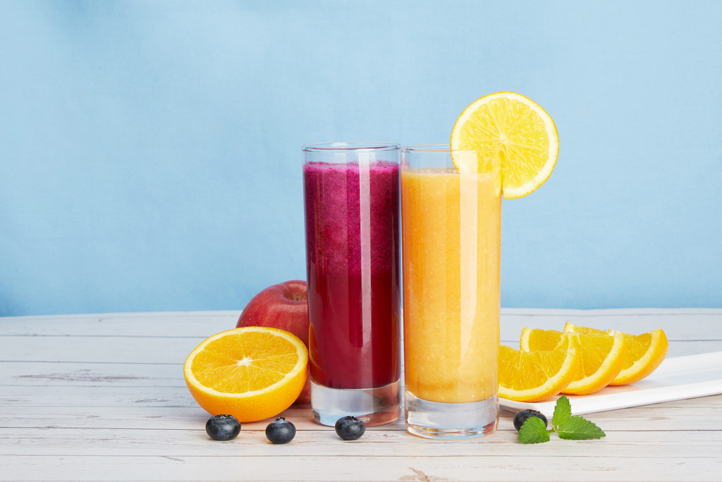 新鲜水果果汁背景图片