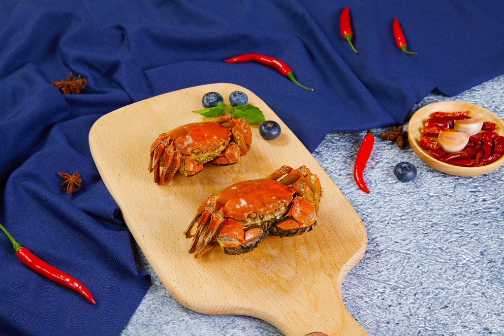 鲜美大闸蟹背景图片