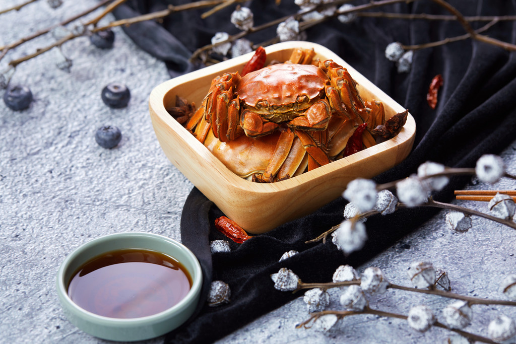 鲜美大闸蟹背景图片