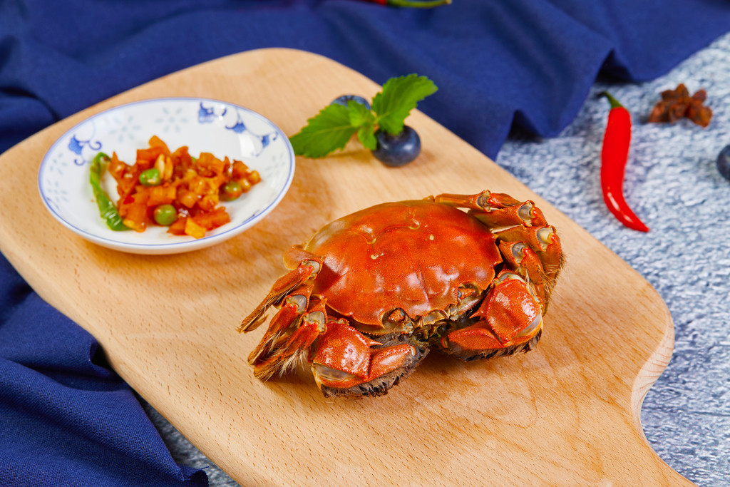 鲜美大闸蟹背景图片