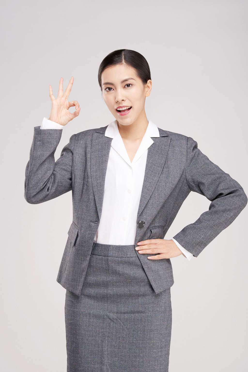 商务女性半身像背景图片