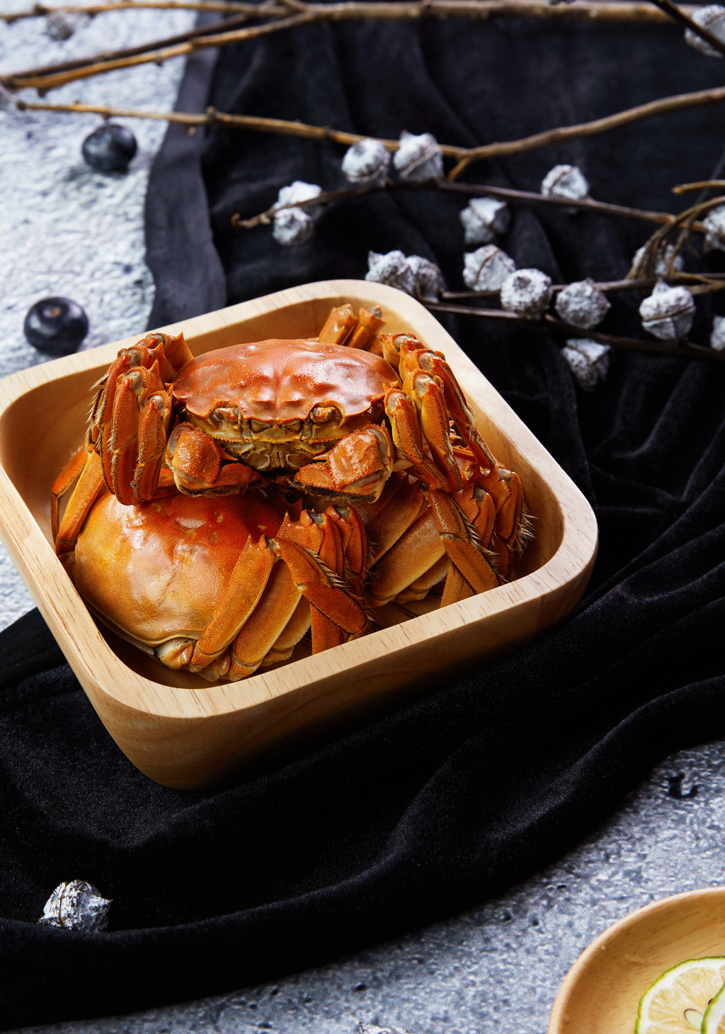 鲜美大闸蟹背景图片