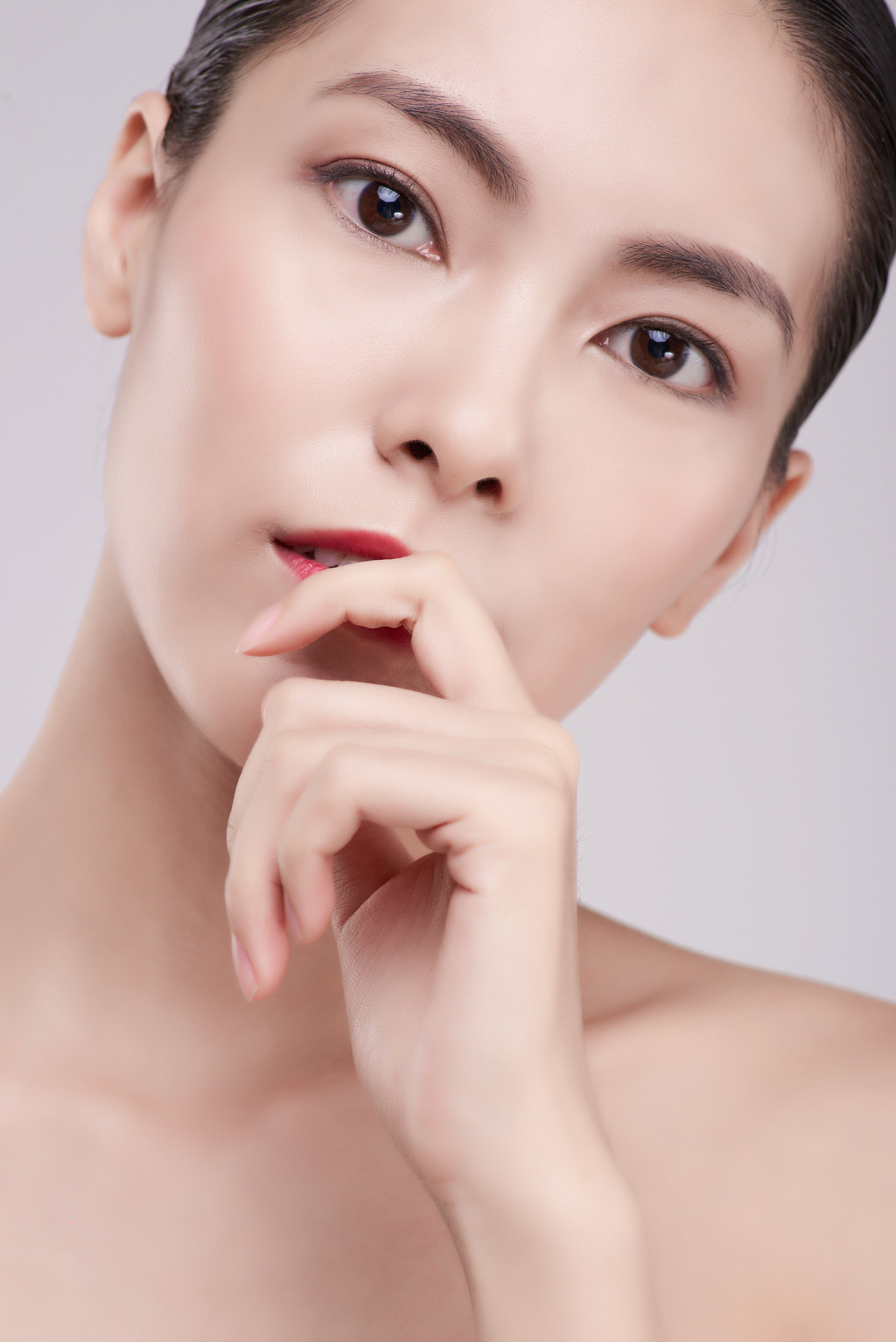 美容美妆人物脸部特写背景图片