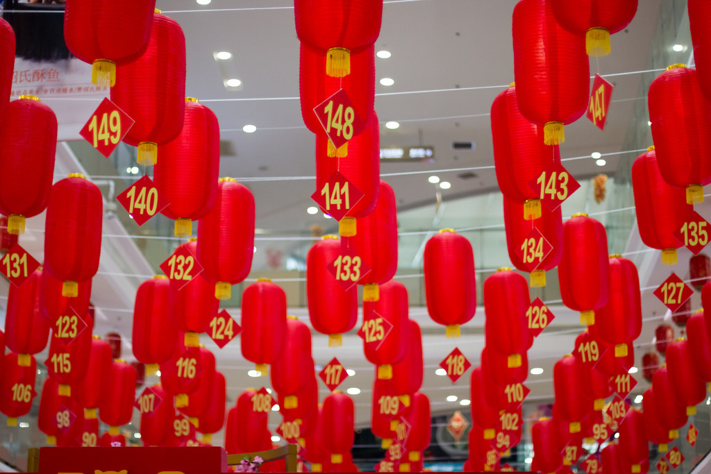 春节新春过年新年商场灯笼图片
