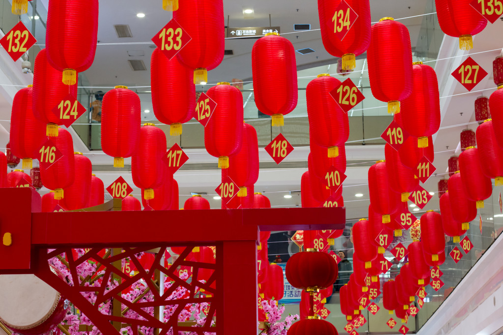 新年过年春节喜庆商场灯笼图片