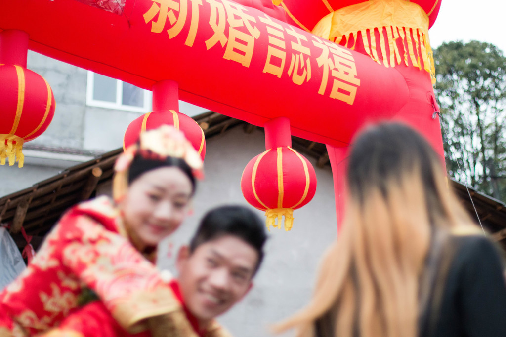 红色婚礼喜庆夫妻情侣结婚背景图片