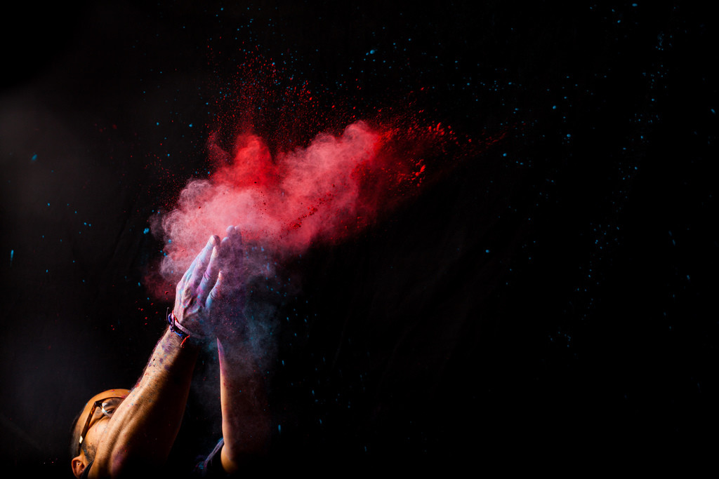 创意彩色粒子粉末图片