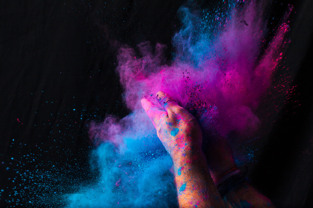 创意彩色粒子粉尘粉末爆炸图片