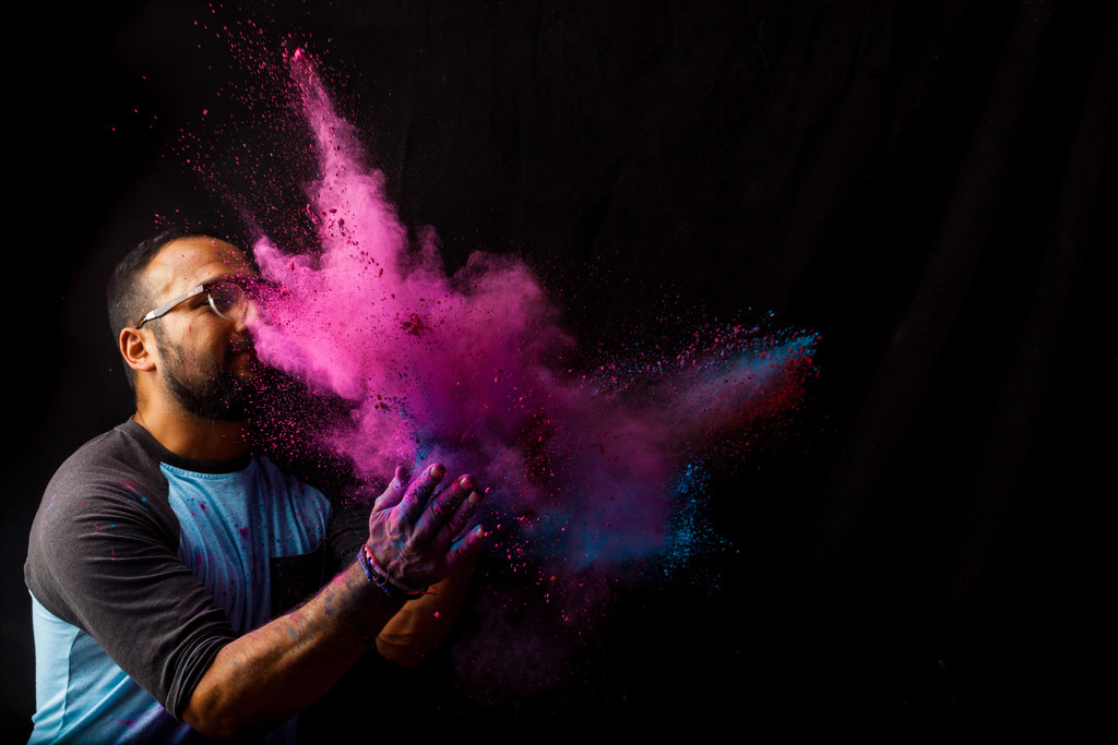 创意彩色粒子粉末图片