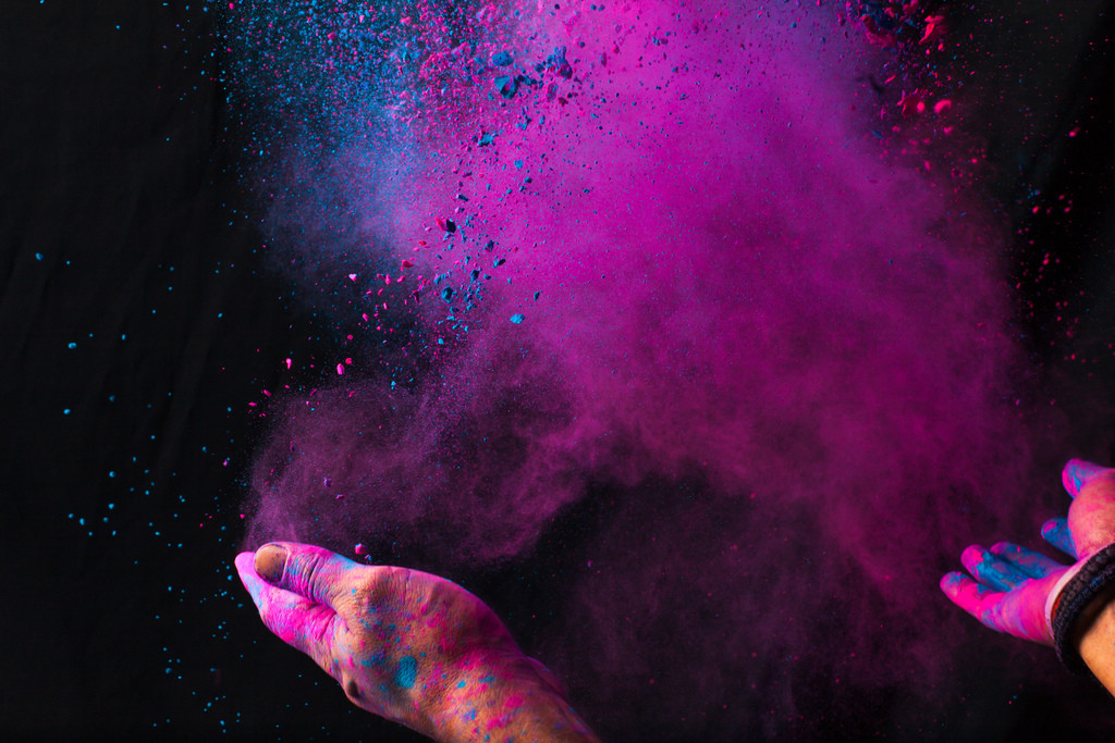 创意彩色粒子粉末图片