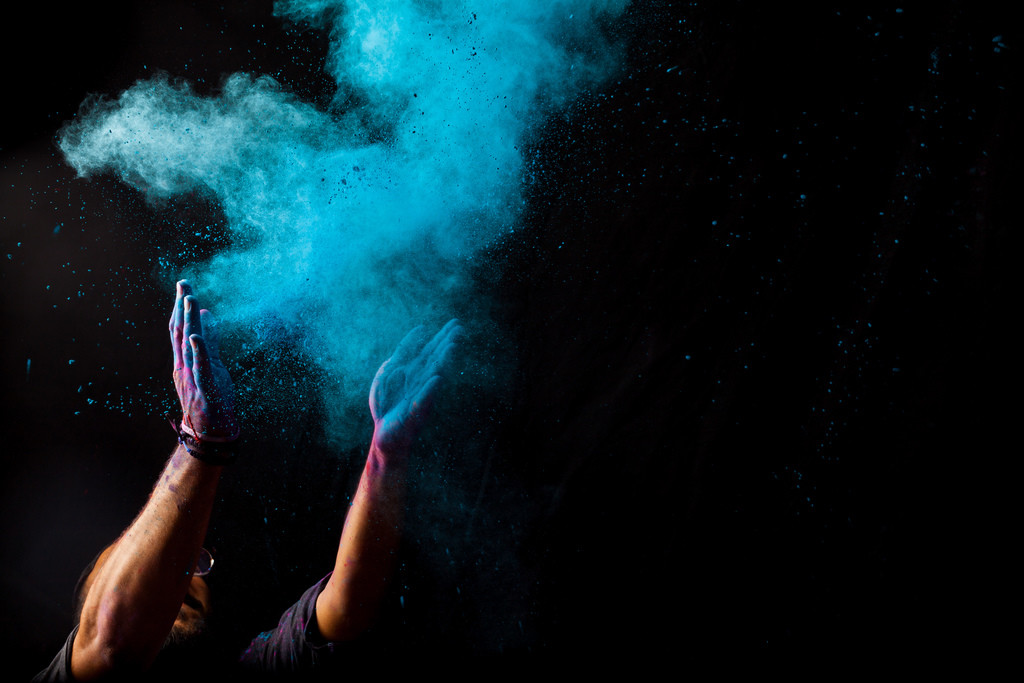 创意彩色粒子粉末图片