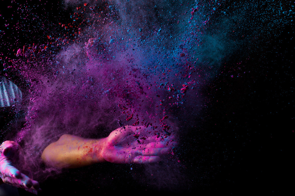 创意彩色粒子粉末图片