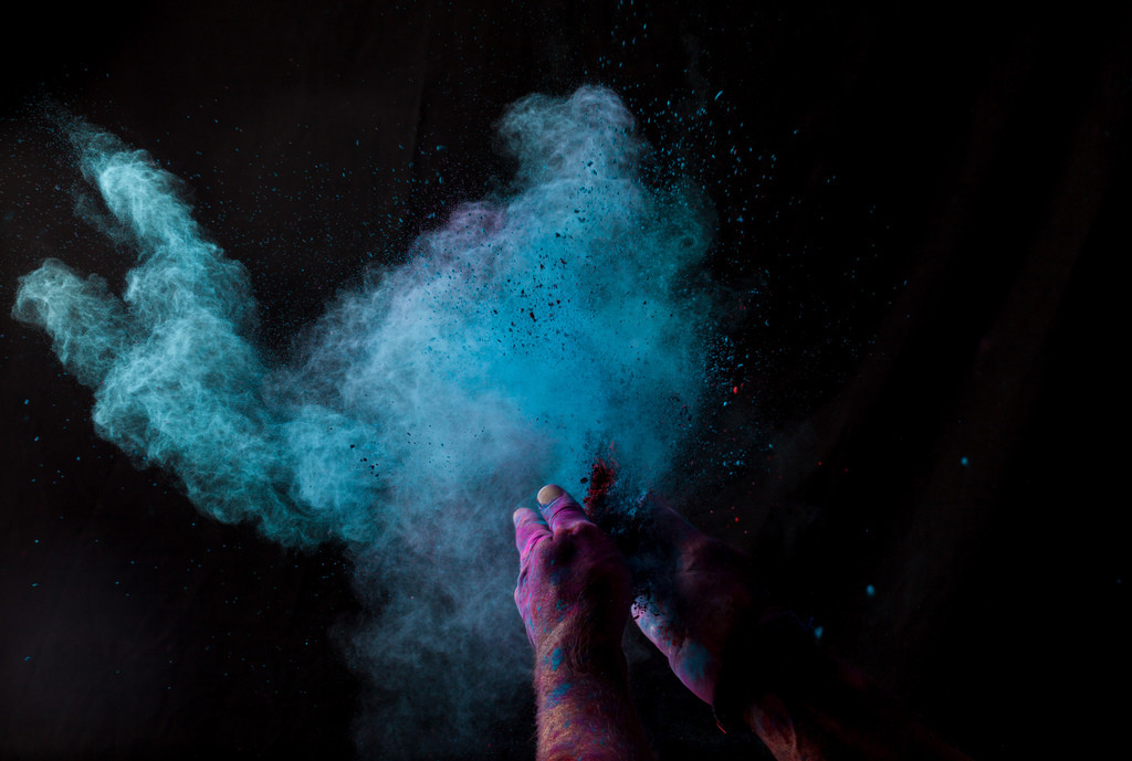 创意彩色粒子粉末图片